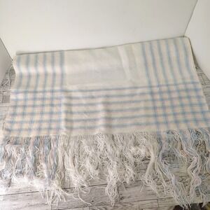 Baby Doll Plaid Blanket Throw Pastel Fringe Small Blanket 40x30 Vintage